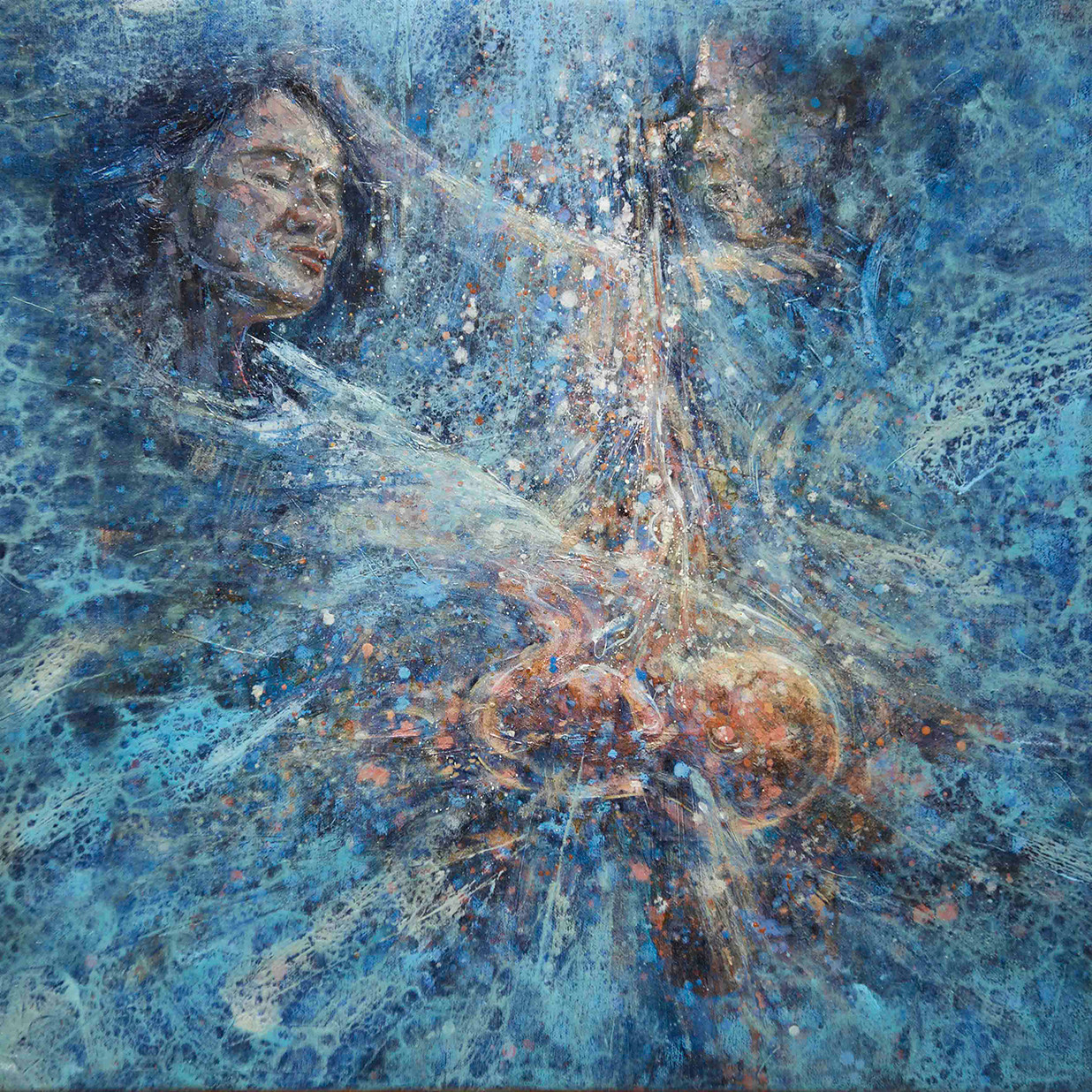 San Fu Sai — oil on jute by Eston Tan