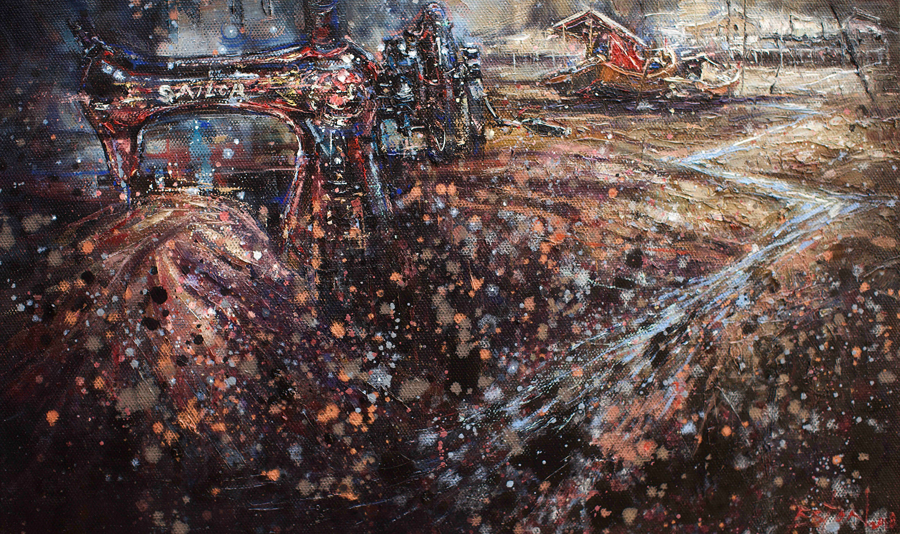 Shoulder To Rely On — oil on jute by Eston Tan