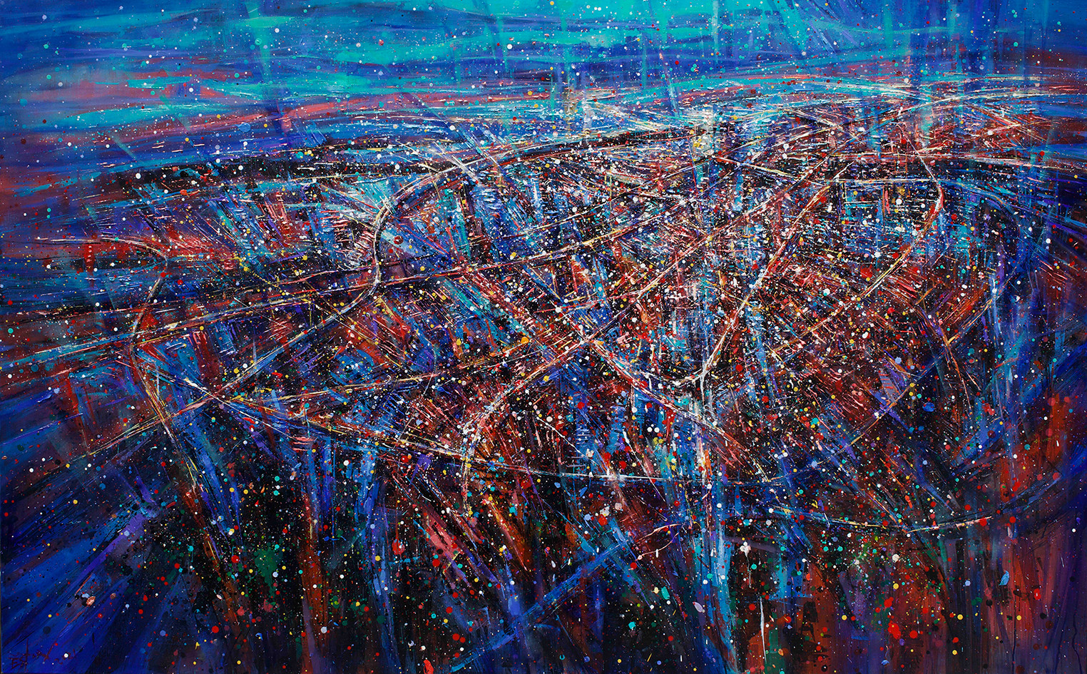 Watching From Above — mixed medium by Eston Tan